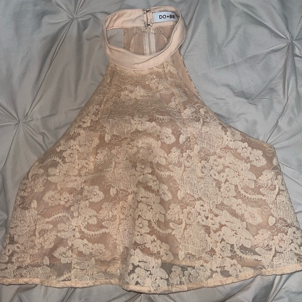 DO+BE Cream Lace Halter Top
